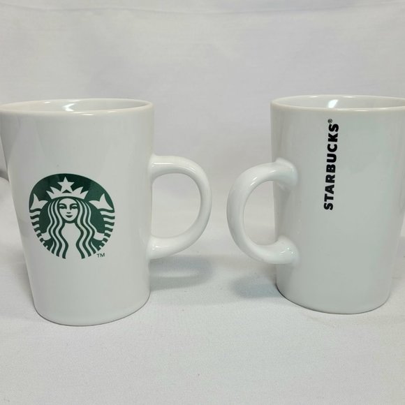 Starbuck 2011 Tall White Coffee Mugs 10.6 oz   Set of 2 - Picture 2 of 9